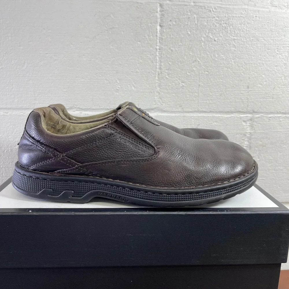 Merrell World Legend Brown Leather Loafers Casual Walking Shoes Men's 12 US